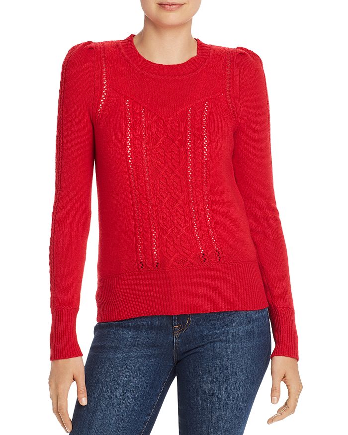 Aqua Cashmere Mixed-knit Cashmere Sweater - 100% Exclusive In Red