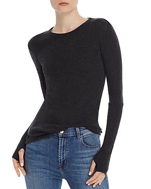 Enza Costa Thumbhole-detail Top In Charcoal