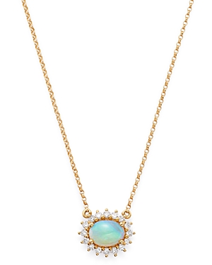 Bloomingdale's Opal and Diamond East-West Pendant Necklace in 14K Yellow Gold, 18 - 100% Exclusive