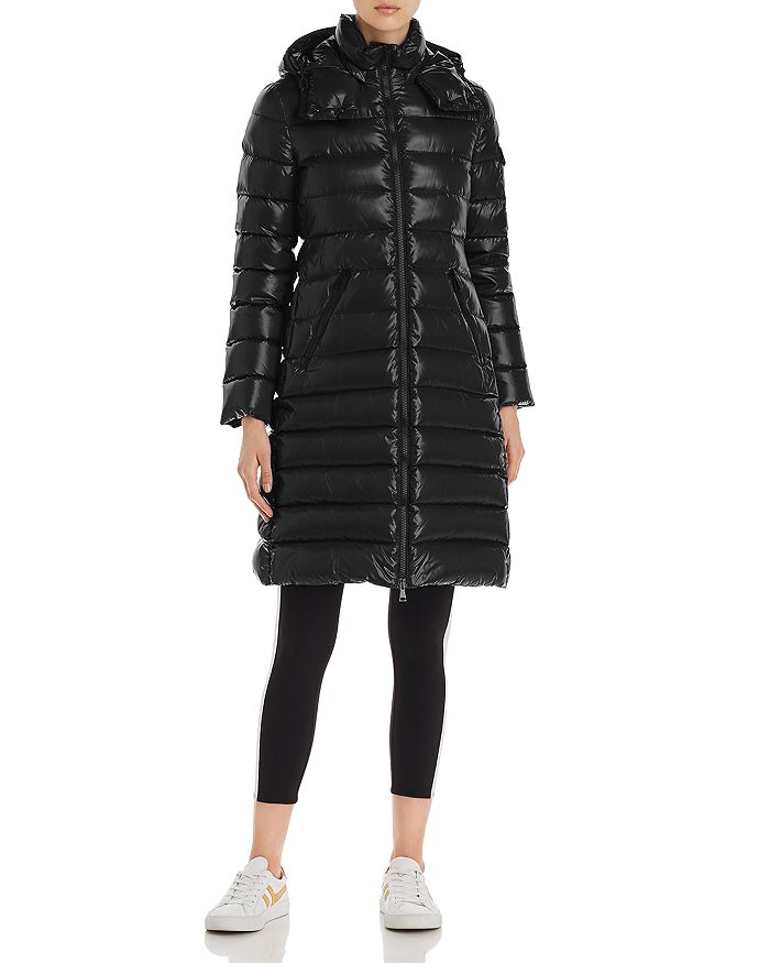 Moncler Moka Quilted Down Coat In Black | ModeSens