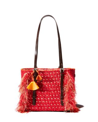 A A K S - Como Bloom Medium Raffia Shoulder Bag