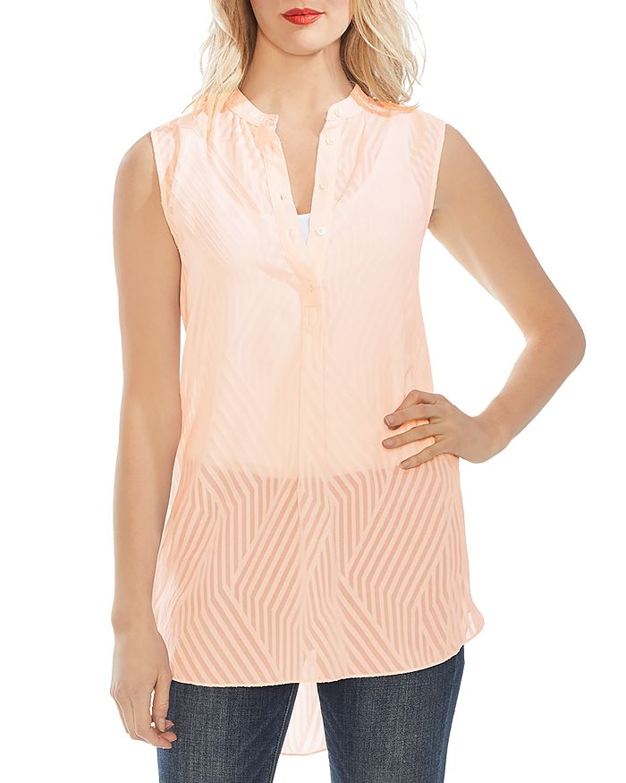 VINCE CAMUTO TONAL CONTRAST STRIPED SLEEVELESS TOP,9139101