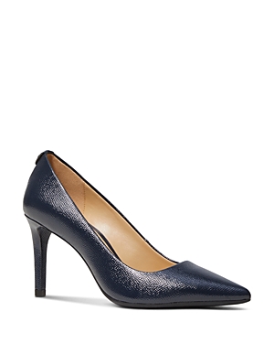 Michael Michael Kors Women's Dorothy Flex Pointed-toe High-heel Pumps In Admiral Embossed Leather