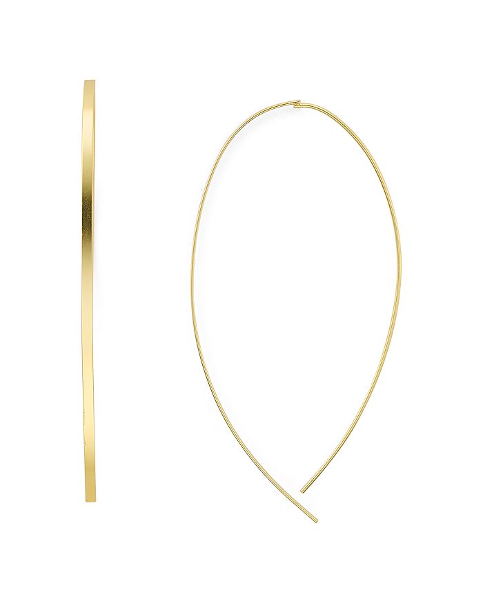 Argento Vivo Thin Oval Threader Earrings In 18k Gold-plated Sterling Silver