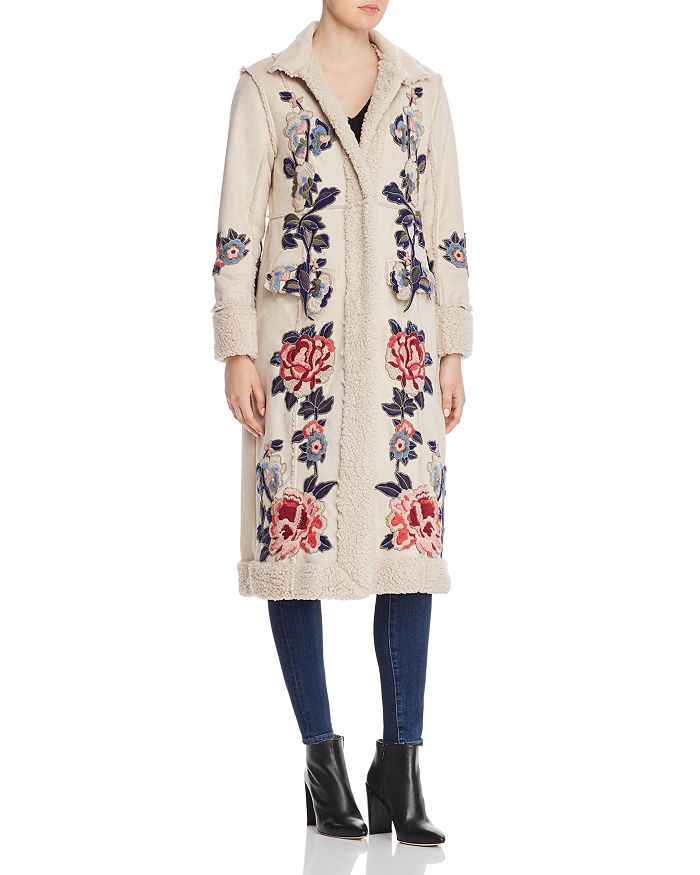 Johnny Was Swergi Embroidered Sherpa Coat Bloomingdale s