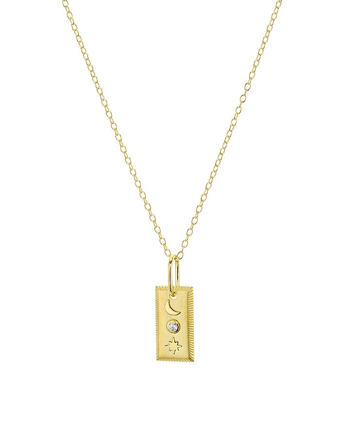 Aqua Star & Moon Flat Pendant Necklace In 18k Gold-plated Sterling Silver, 16 - 100% Exclusive