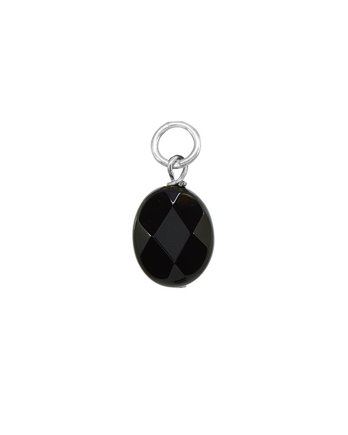 Aqua Stone Ball Drop Charm In Sterling Silver Or 18k Gold-plated Sterling Silver - 100% Exclusive In Onyx/silver