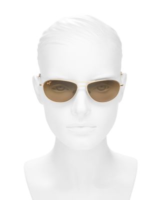  Baby Beach Polarized Brow Bar Aviator Sunglasses, 56mm