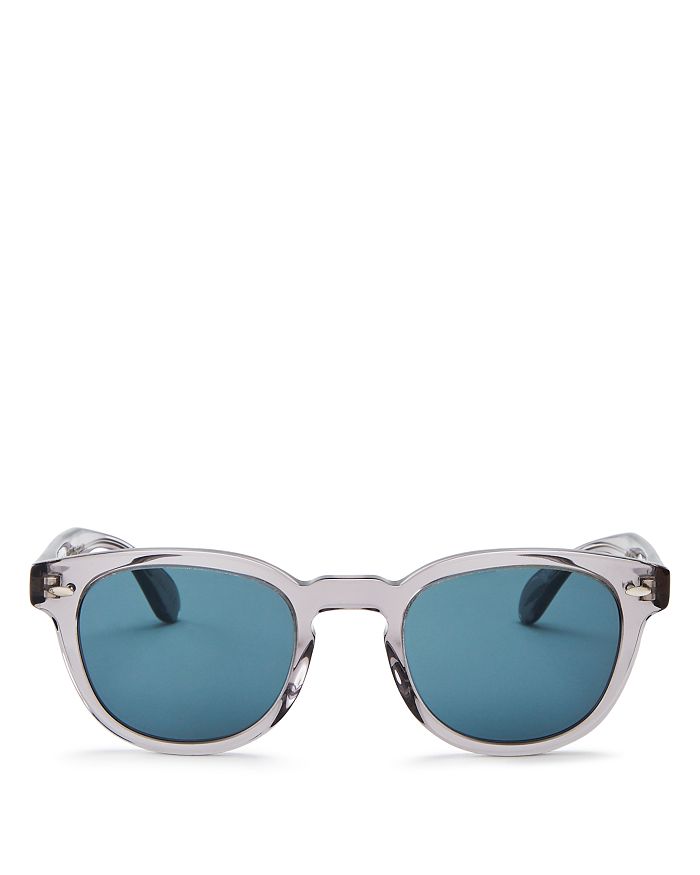 Oliver Peoples Men's Sheldrake Round Photochromic Sunglasses - Workman Gray In Gray/blue Solid