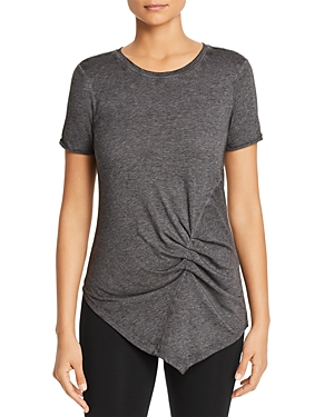 Marc New York Performance Ruched Asymmetric Tee In Black