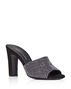 GIUSEPPE ZANOTTI WOMEN'S CRYSTAL-EMBELLISHED HIGH-HEEL SLIDE SANDALS,I900064