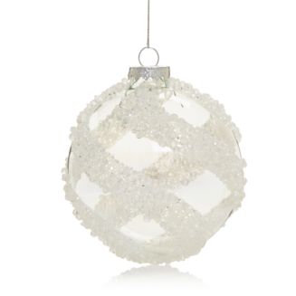 Bloomingdale's Silver Textured Glass Ball Ornament - 100% Exclusive ...