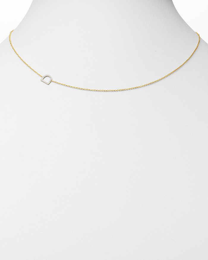 Shop Zoe Lev 14k Yellow Gold Diamond Asymmetric Initial Necklace, 18 In D/gold