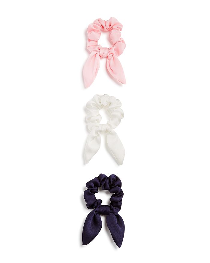 Aqua Bow Detail Scrunchies, Set Of 3 - 100% Exclusive In Assorted