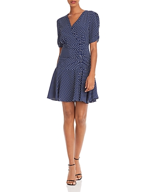 Aqua Button-front Polka Dot Dress - 100% Exclusive In Navy/white
