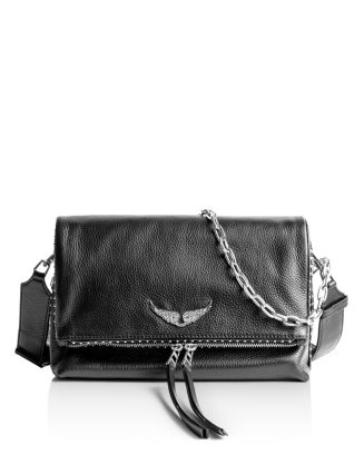 Zadig & Voltaire Rocky Studded Leather Shoulder Bag | Bloomingdale's