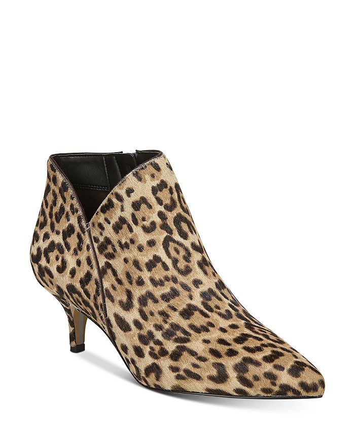 Leopard print on sale kitten heel booties