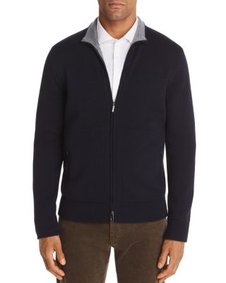 collared zip front sweater