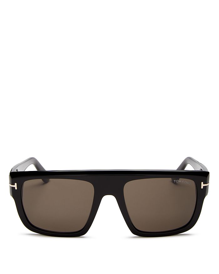 Tom Ford Men's Alessio Flat Top Square Sunglasses, 57mm In Shiny Black ...