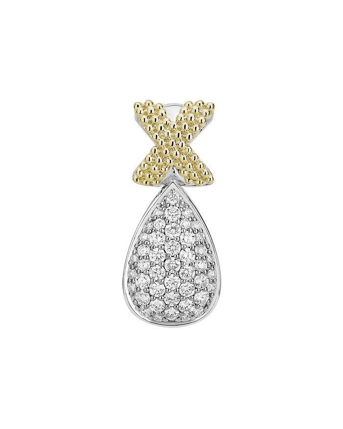 LAGOS STERLING SILVER & 18K YELLOW GOLD CAVIAR LUX PENDANT WITH DIAMONDS,07-81137-DD