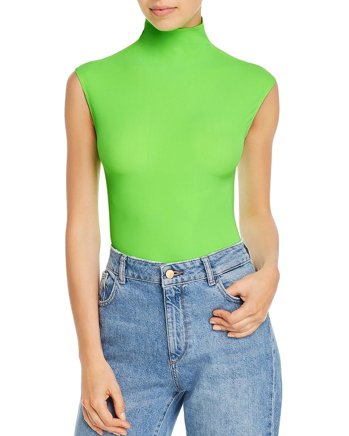 Alix Denton High-neck Bodysuit In Electric Green