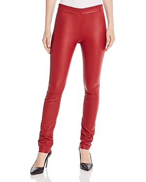 HELMUT LANG LEATHER PULL-ON LEGGINGS,J07HW201