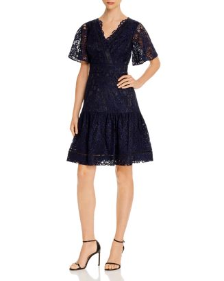 Eliza J Lace Fit-and-Flare Dress | Bloomingdale's