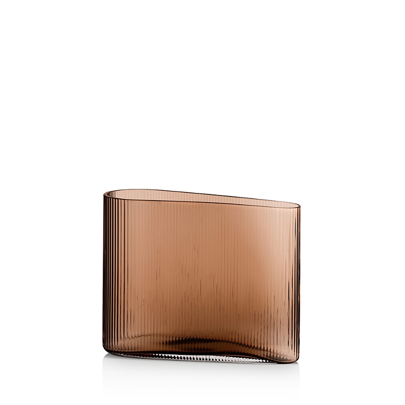 Nude Glass Mist Vase Wide Caramel In Brown