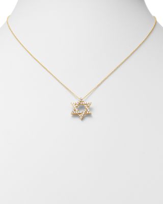 Diamond Star of David Pendant Necklace in 14K Yellow Gold, 0.50 tcw 