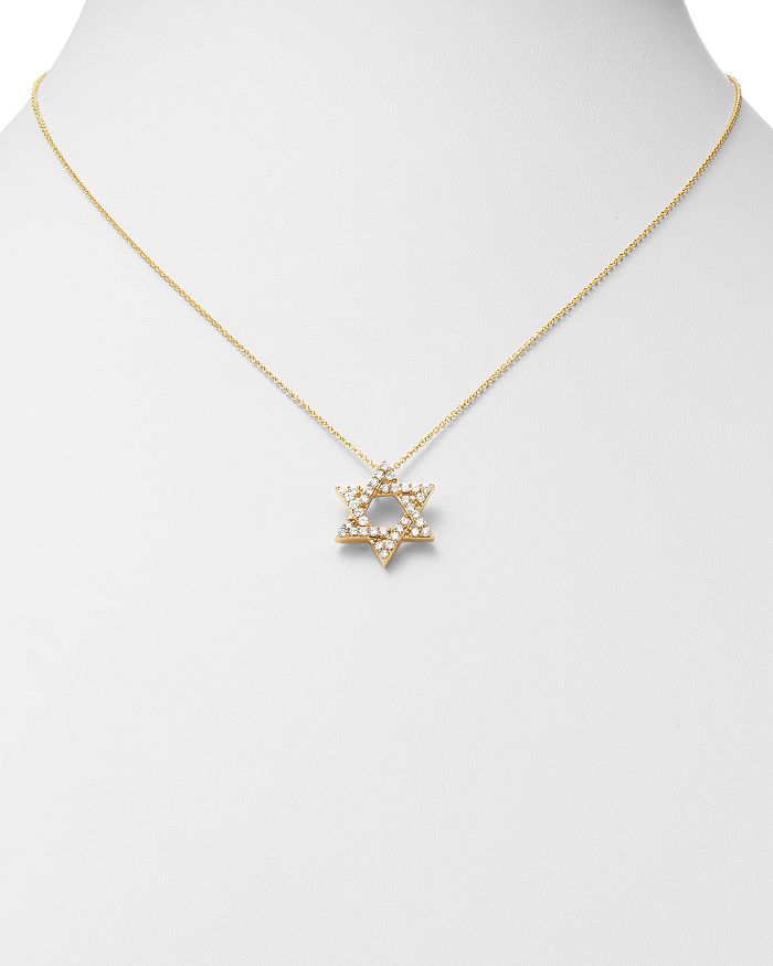 Shop Bloomingdale's Diamond Star Of David Pendant Necklace In 14k Yellow Gold, 0.50 Ct. T.w. - 100% Exclusive In White/gold