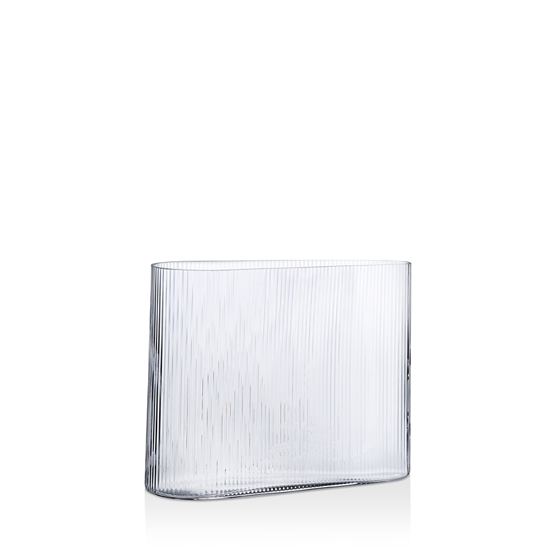 Nude Glass Mist Wide Vase In Clear