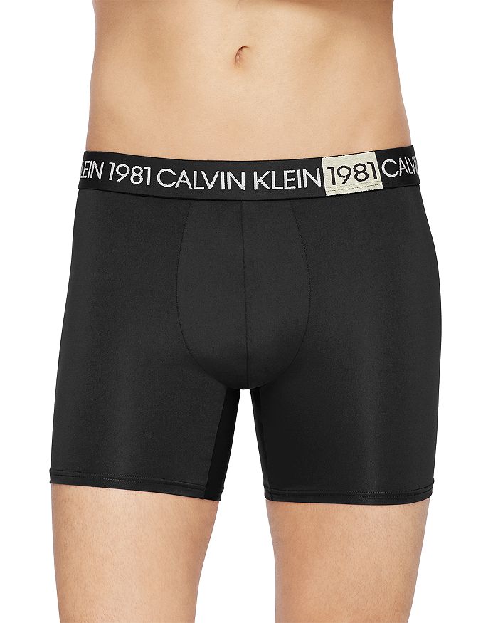 Calvin Klein 1981 Logo Microfiber Boxer Briefs In Black