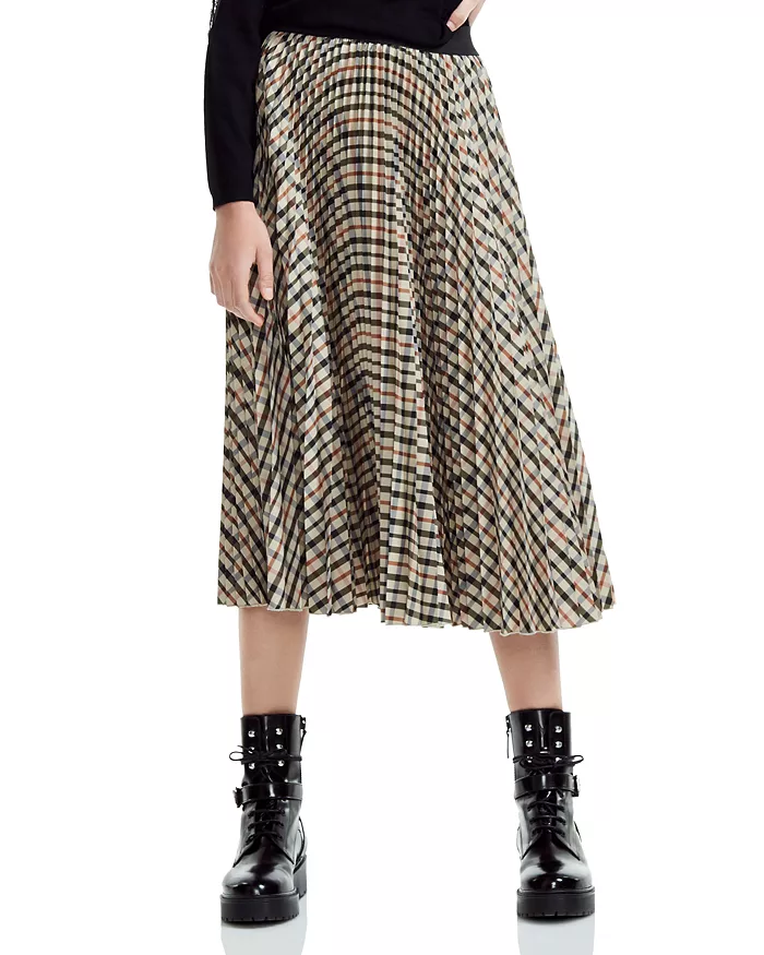 pleated plaids skirt