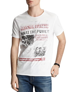 JOHN VARVATOS RAW-EDGE GRAPHIC TEE,KG4615V3B-KW3B1