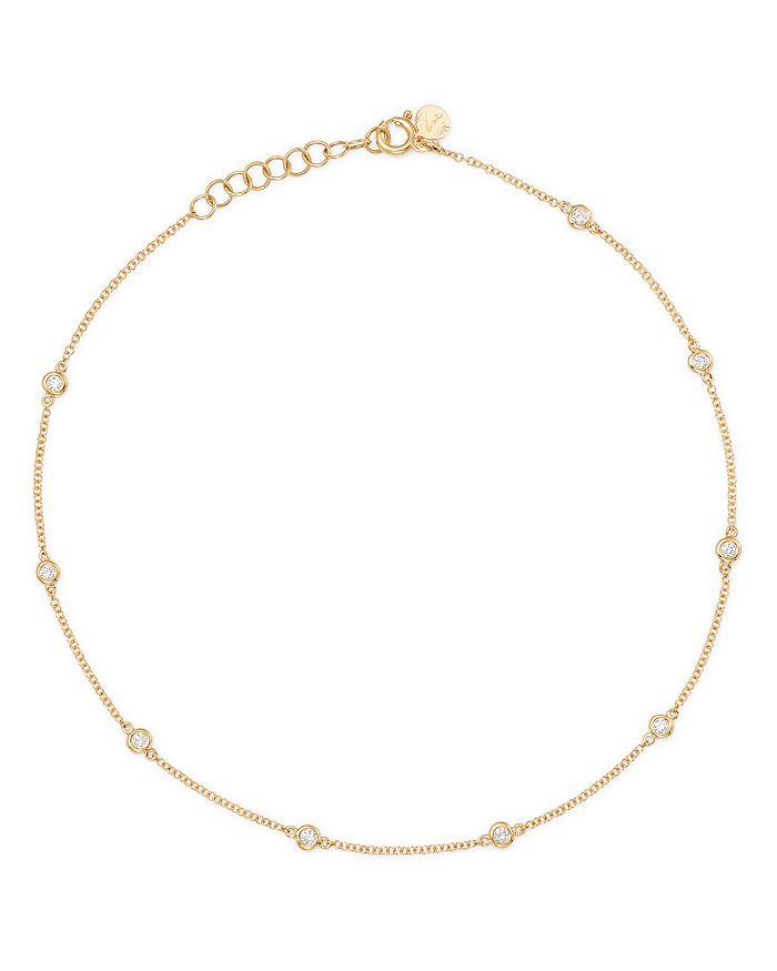Zoe Lev 14K Yellow Gold Diamond by the Yard Ankle Bracelet
