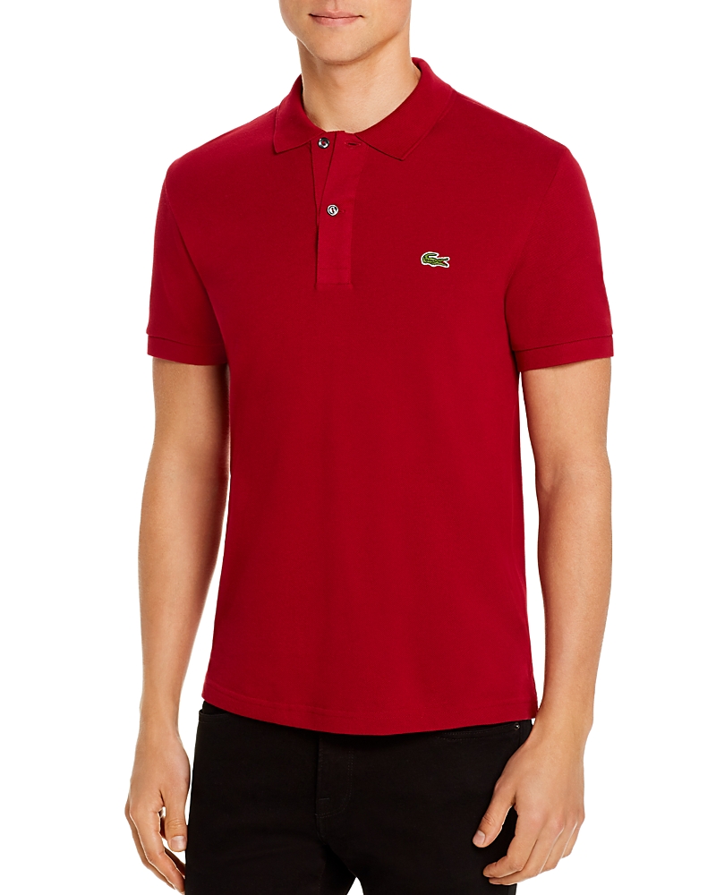 Lacoste Interlock Piqué Jersey Golf Polo In Red