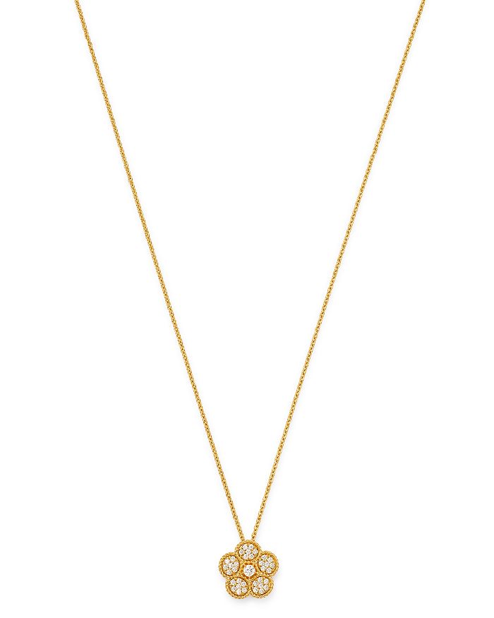 Roberto Coin 18k Yellow Gold Daisy Diamond Pendant Necklace, 17.5 - 100% Exclusive In White/gold