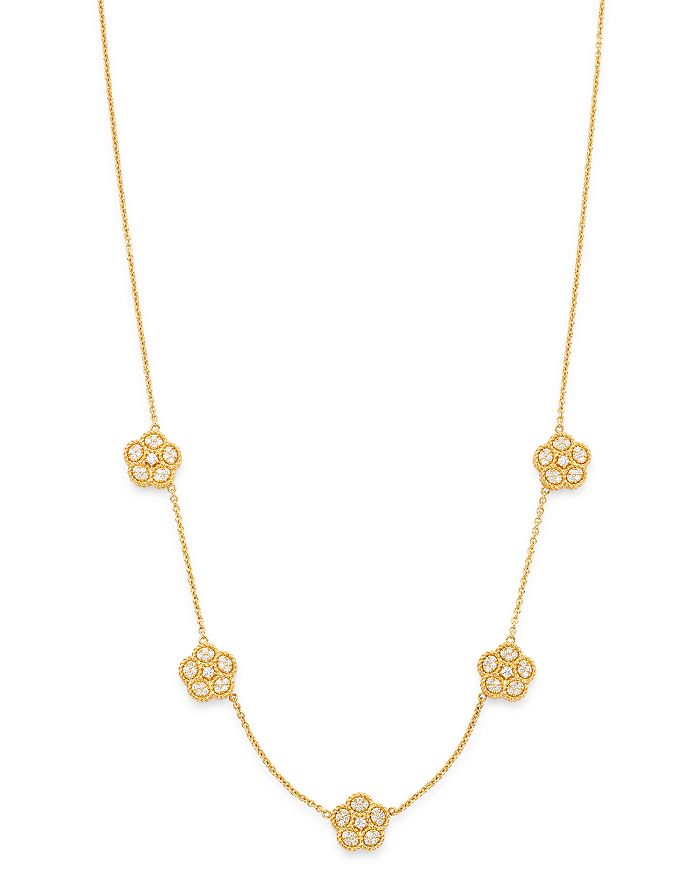 Roberto Coin 18k Yellow Gold Daisy Diamond Station Necklace, 17.5 - 100% Exclusive In White/gold