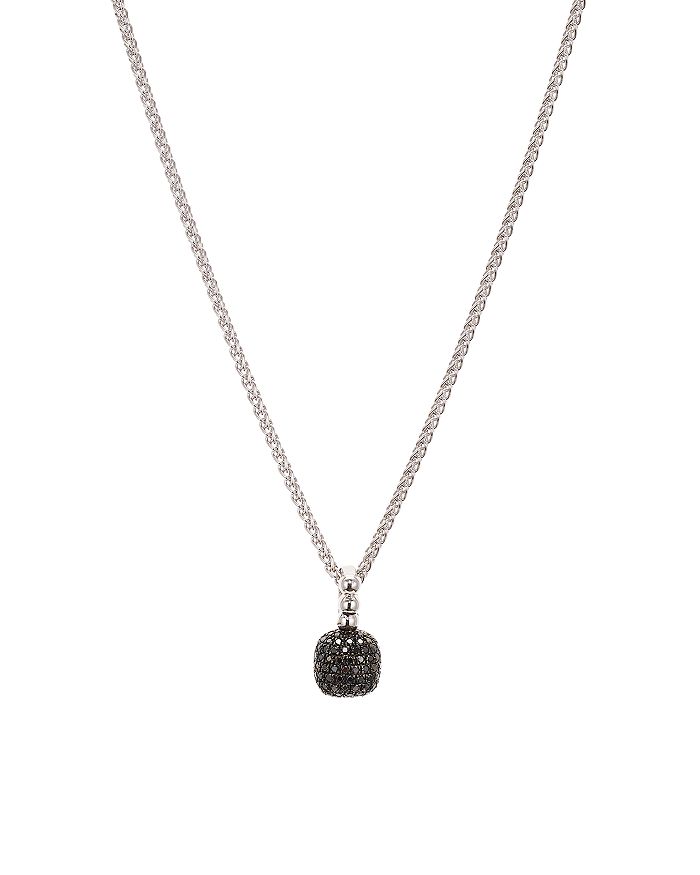 Bloomingdale's Marc & Marcella Black Diamond Round Drop Pendant Necklace In Sterling Silver, 0.21 Ct. T.w, 18 - 100 In Black/silver