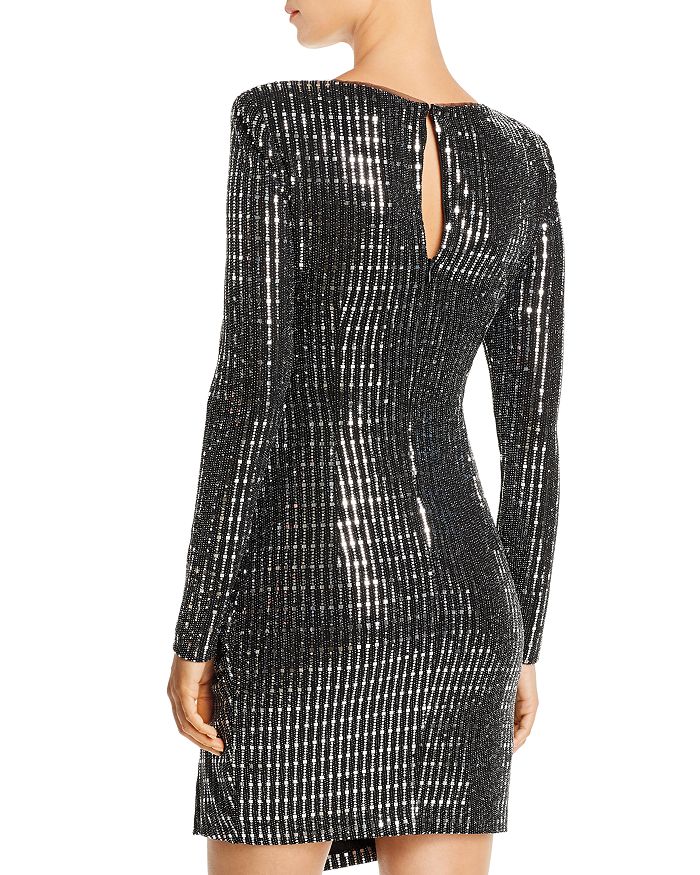 Shop Aqua Sequined Hologram Dress - 100% Exclusive In Black/silver
