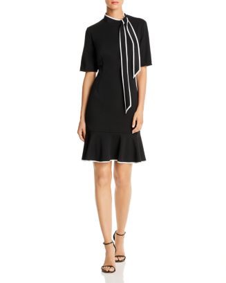 adrianna papell tie neck dress