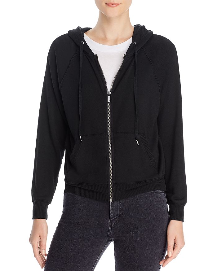 Shop Splendid Super Soft French Terry Hoodie In Black