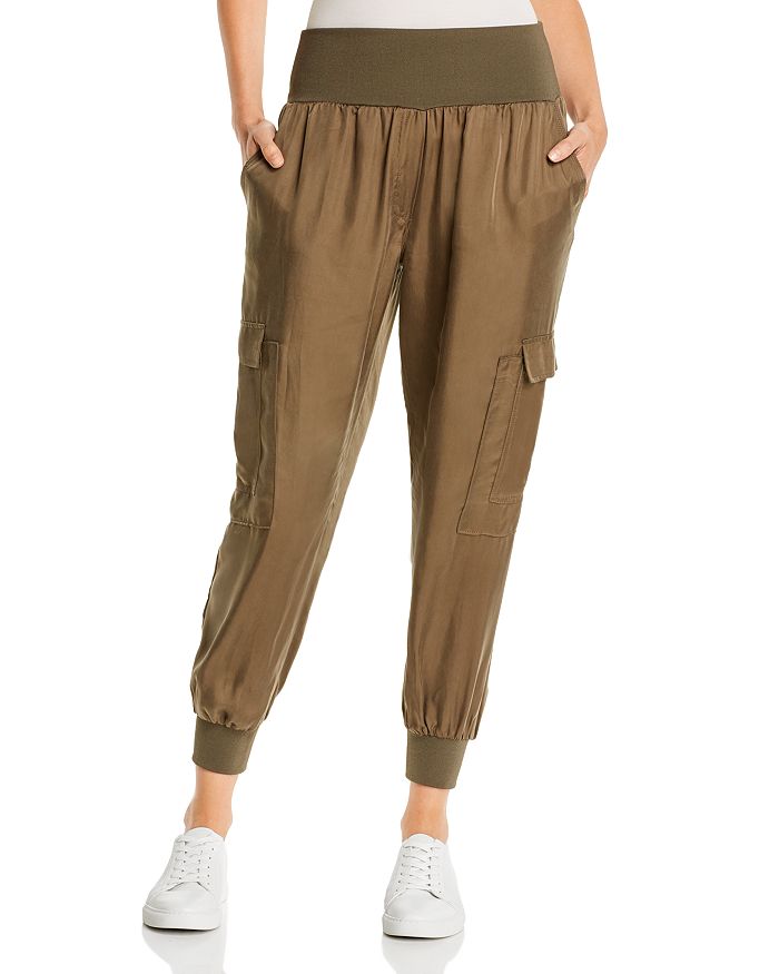 Cinq À Sept Giles High-waist Jogger Pants In Olive