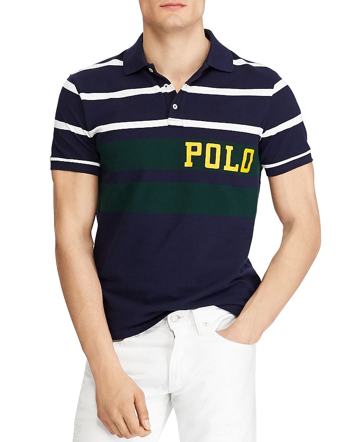 Polo Ralph Lauren Mesh Classic Fit Polo Shirt In Navy Multi