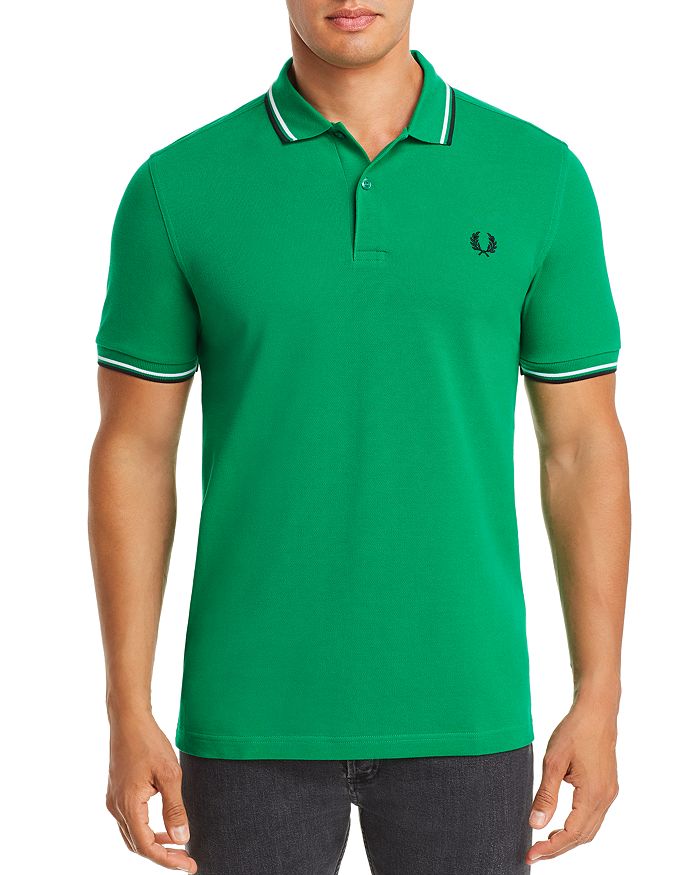 Fred Perry Twin Tipped Slim Fit Polo In Electric Green