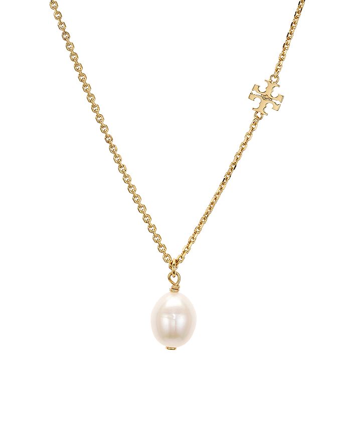 TORY BURCH LOGO CULTURED FRESHWATER PEARL NECKLACE, 16,57717