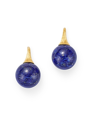 Marco Bicego 18k Yellow Gold Africa Boule Lapis Lazuli Drop Earrings In Lapis Lazuli