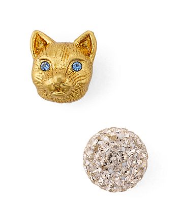 Kate Spade New York Cat Pave Sphere Mismatched Stud Earrings