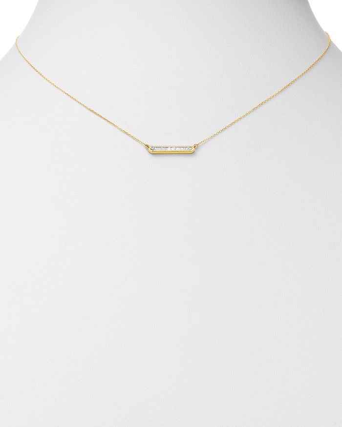 Shop Adina Reyter 14k Yellow Gold Diamond Bar Necklace, 16 In White/gold