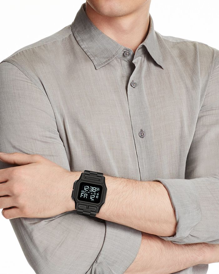Shop Nixon Regulus All-black Link Bracelet Watch, 46mm
